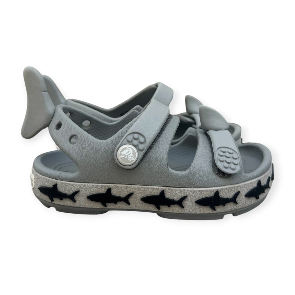 Crocs Kids Shark Sandals 3D Fin Toddler Size C7 - Picture 3 of 5